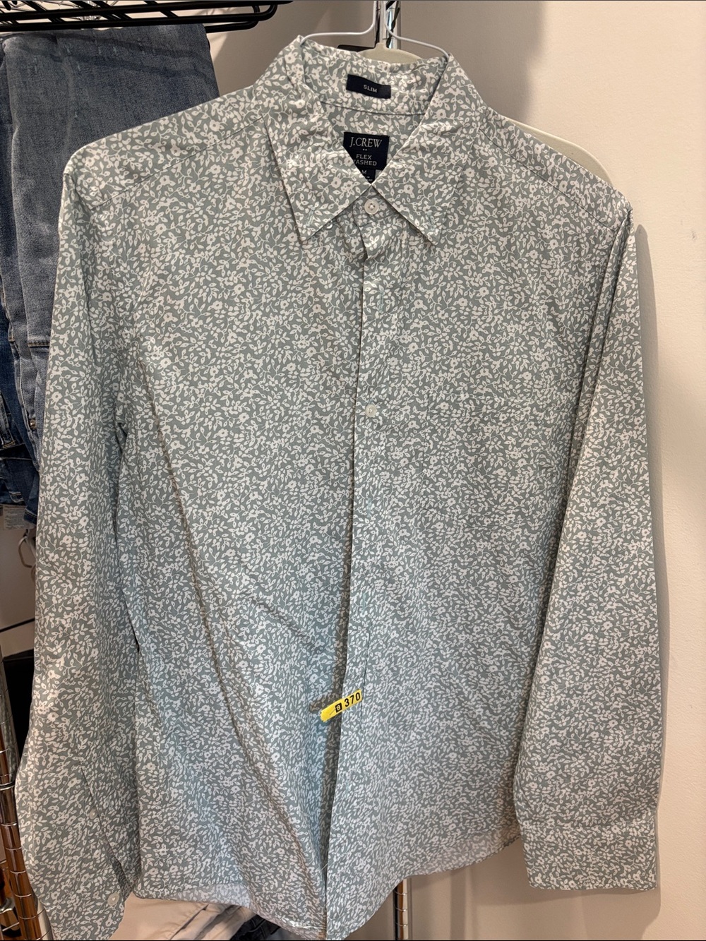 J crew green floral dress shirt